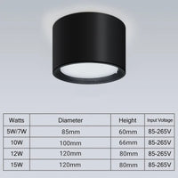 Mini LED dimmable wood grain surface mounted ceiling downlight, home, bedroom, decorative spotlight for living room 220V 110V