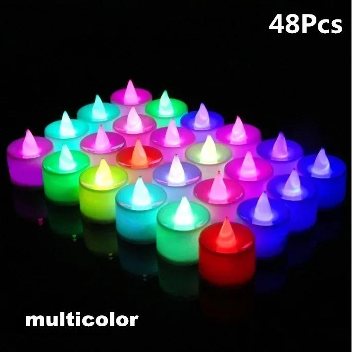 set of flameless led candles for romantic party decorations