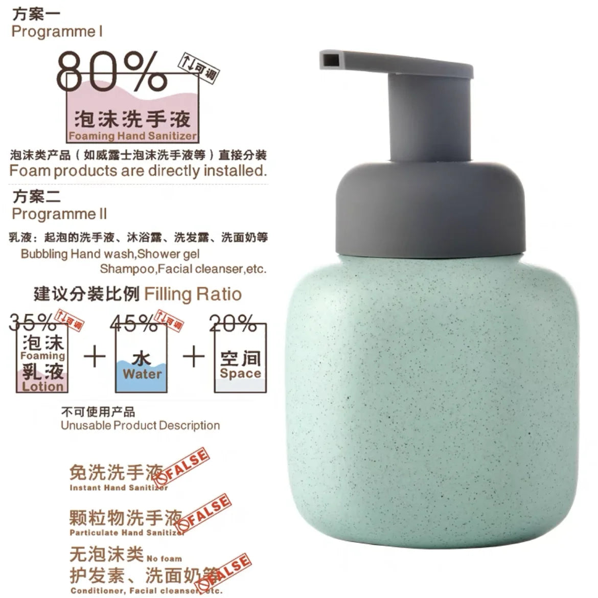 ceramic bottle for portable soap and shower gel - vue 17 sur 21