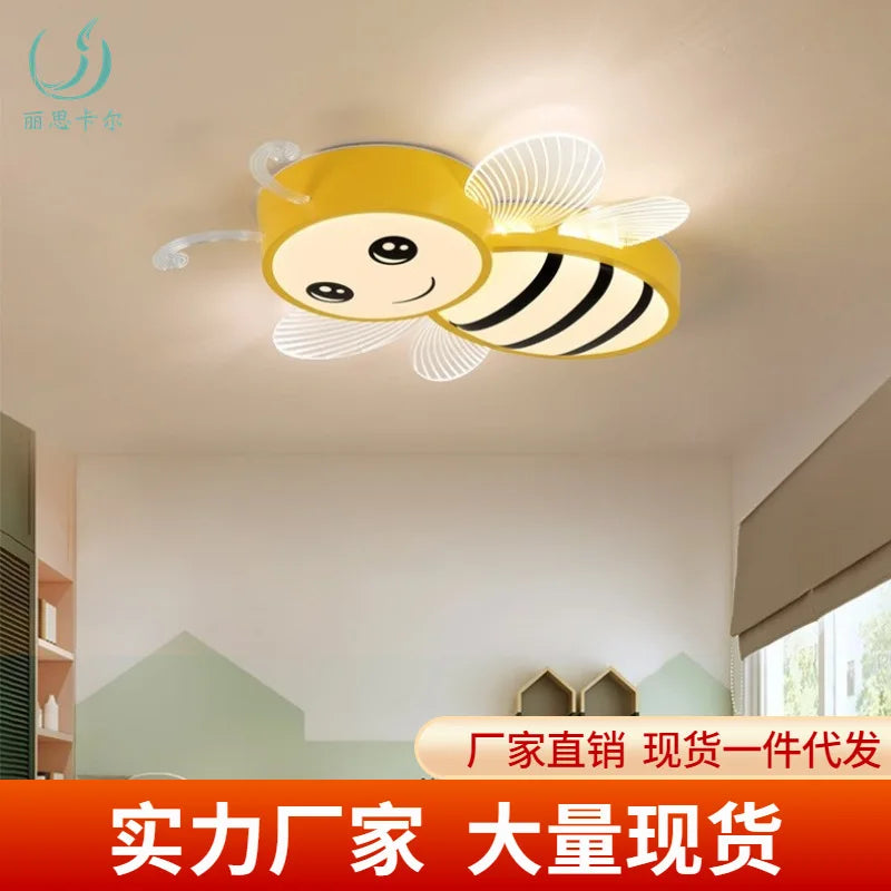 Modern children's LED ceiling light little bee nursery decoration