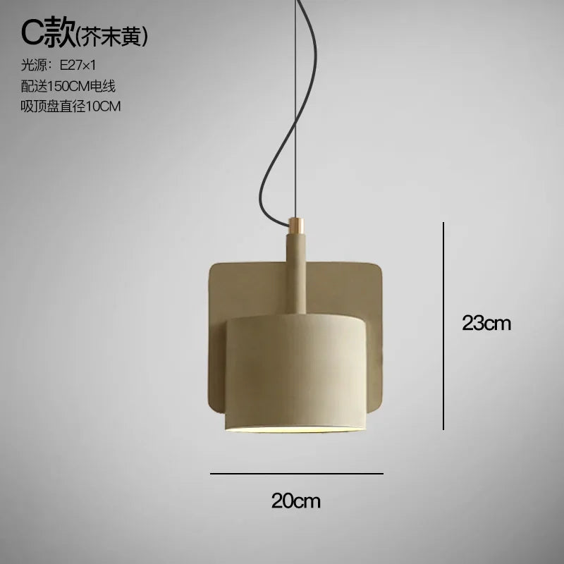 Industrial cement pendant light for retro interior decor