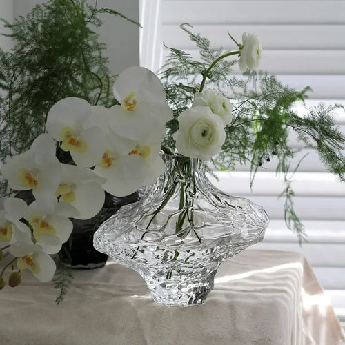 glass vase with decorative stones for flowers and terrarium - vue 5 sur 10