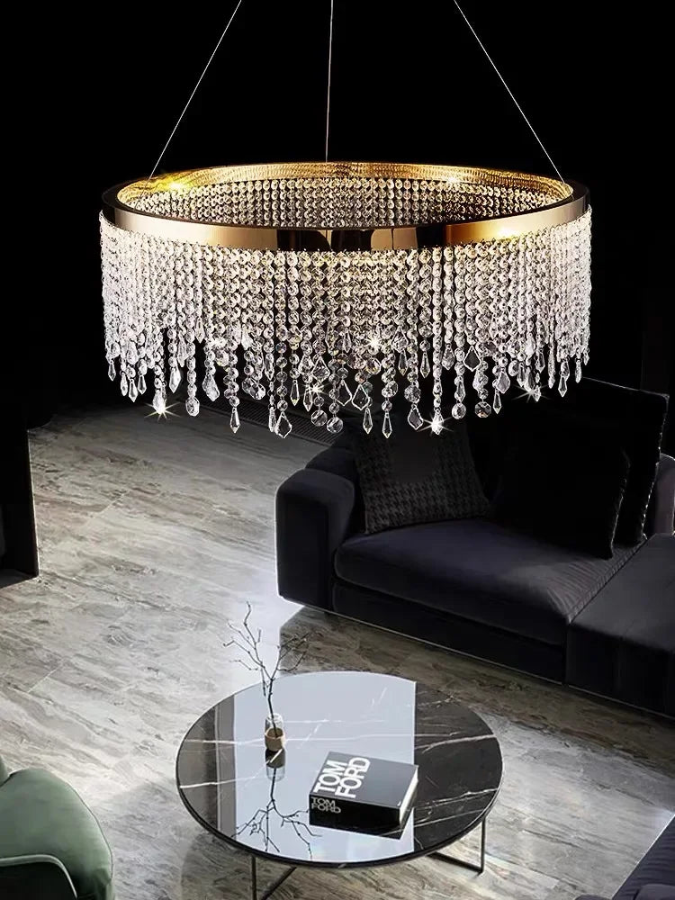 Modern crystal chandelier for elegant interior décor - vue 6 sur 14