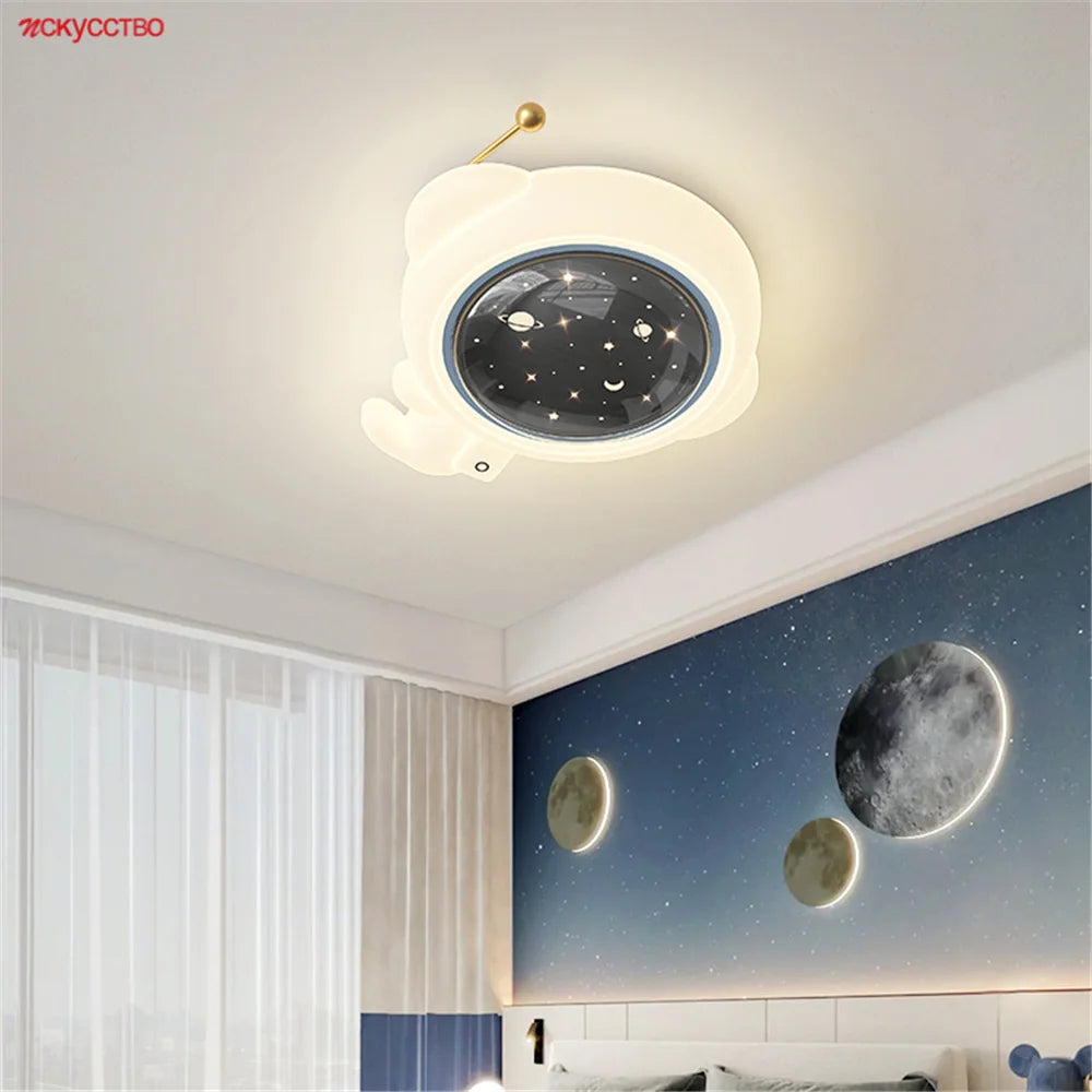 Decorative astronaut LED ceiling light for children's bedroom