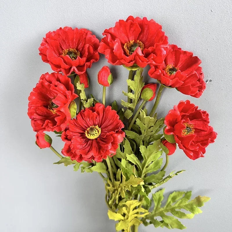 Set of 2 artificial poppies for party and festival decoration