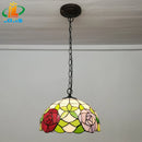Pastoral tiffany style stained glass chandelier for restaurants and conservatories