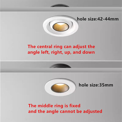 Mini integrated anti-glare LED dimmable cob ceiling spotlight for home - vue 6 sur 8