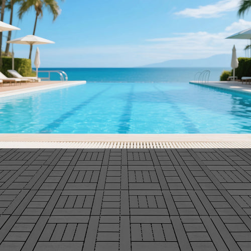 30 cm interlocking terrace tiles, indoor outdoor, set of 44 - vue 6 sur 6
