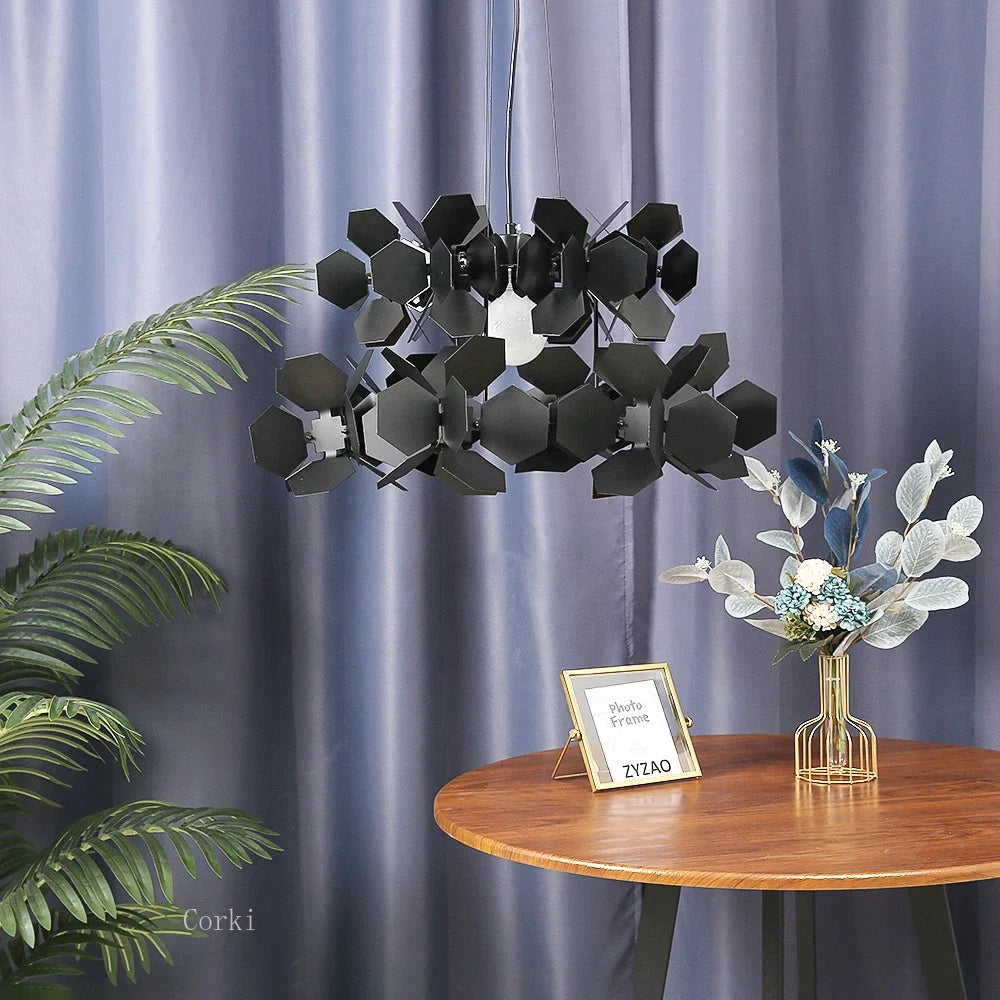 Modern iron pendant light Scandinavian design for elegant interior - vue 3 sur 7