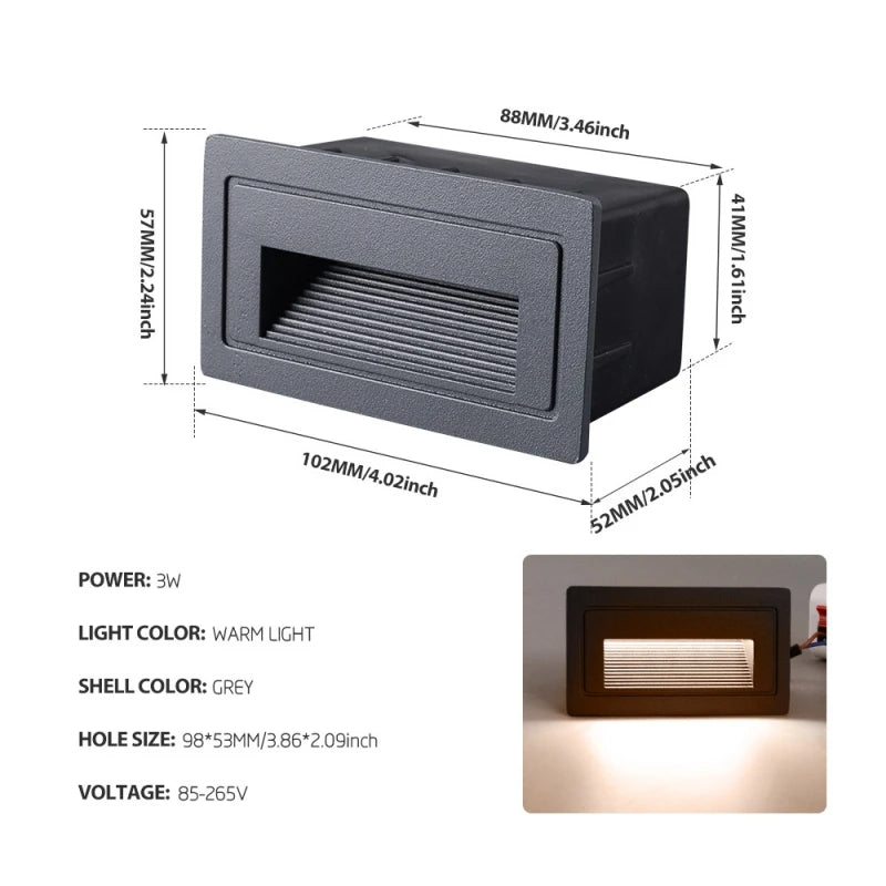 Integrated waterproof LED stair footlight, concealed for outdoor use - vue 15 sur 18