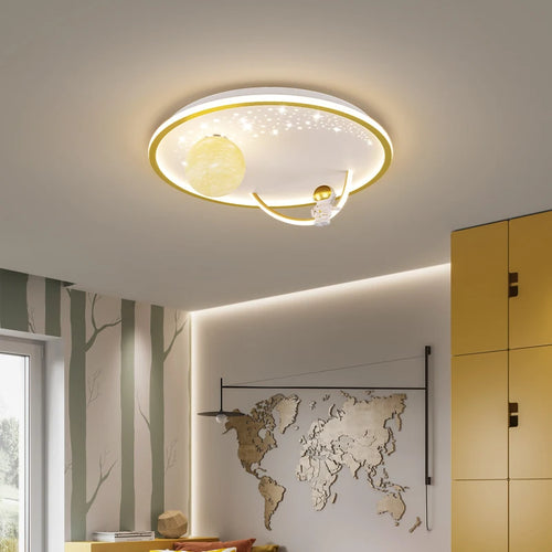 Modern minimalist astronaut planet decorative ceiling light for children - vue 6 sur 12