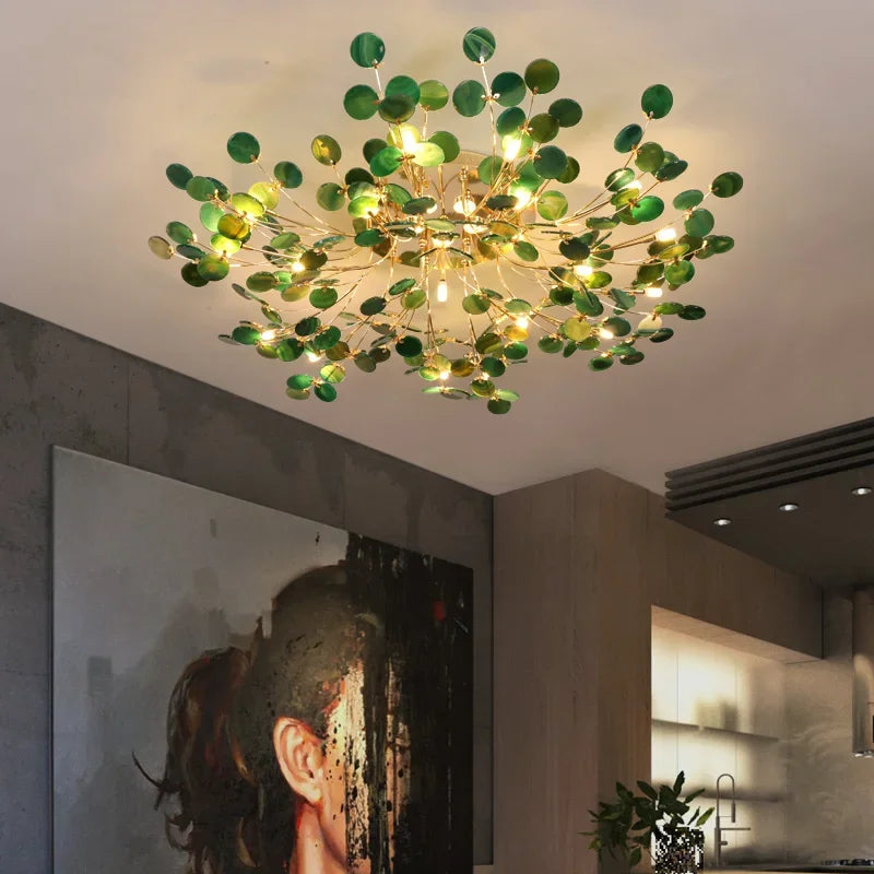 Nordic natural jade agate ceiling light