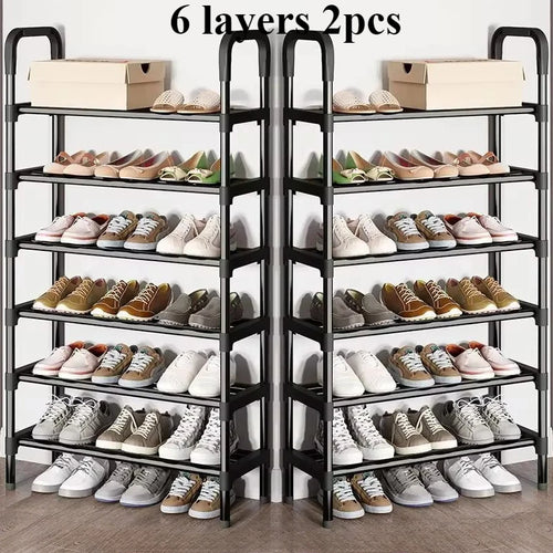 trendy space-saving 5-tier metal shoe rack - vue 15 sur 16