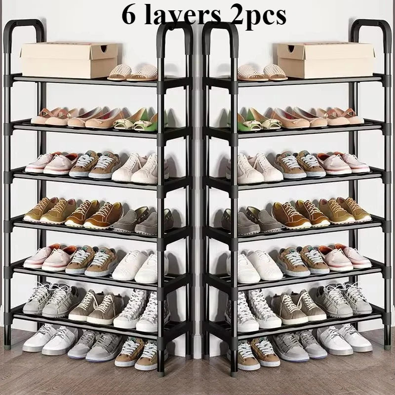 trendy space-saving 5-tier metal shoe rack - vue 14 sur 16