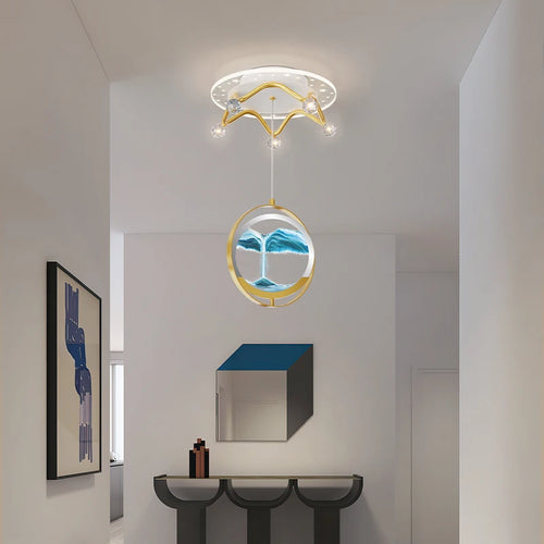 Modern minimalist Nordic chandelier moving sands effect - vue 3 sur 14