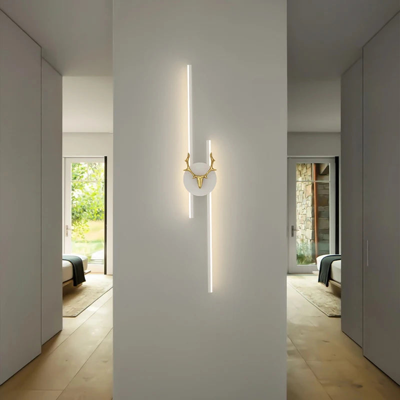 Nordic decorative stag antler wall light