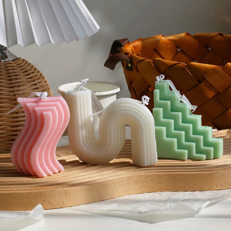 geometric scented candles for decoration and various gifts