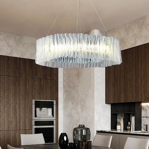 Designer pendant light in PVC and stainless steel for indoor spaces - vue 4 sur 13