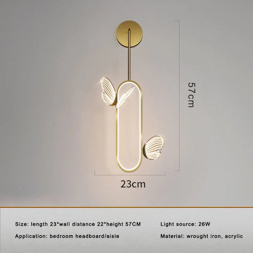 Nordic design butterfly LED wall light for interior decoration