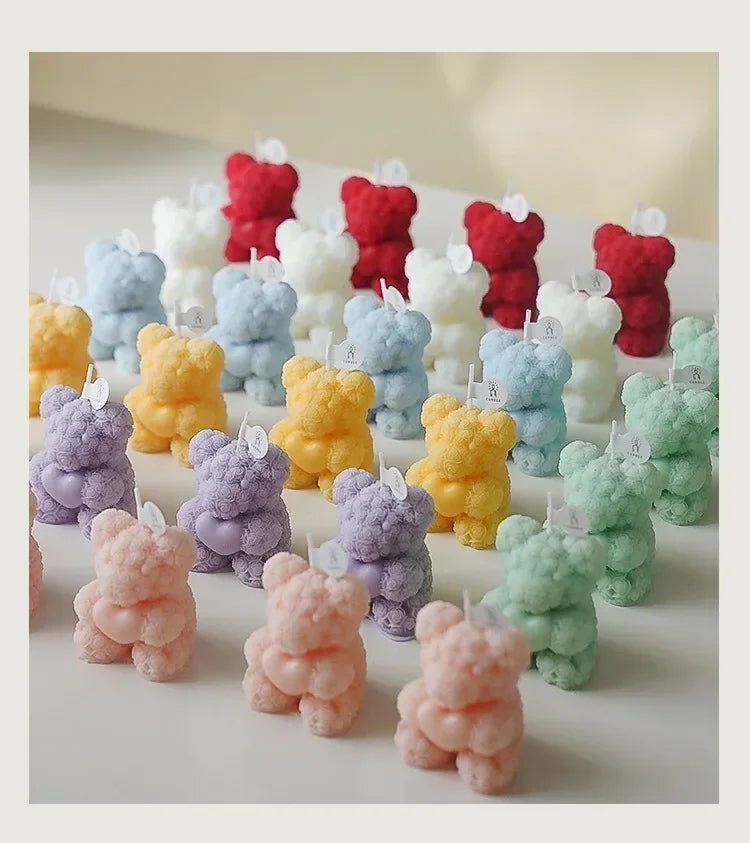 scented soy wax bear candle for relaxation - vue 2 sur 13