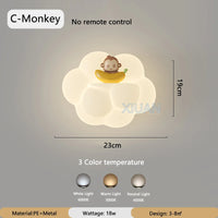 Cloud wall light bear cat monkey for children and babies