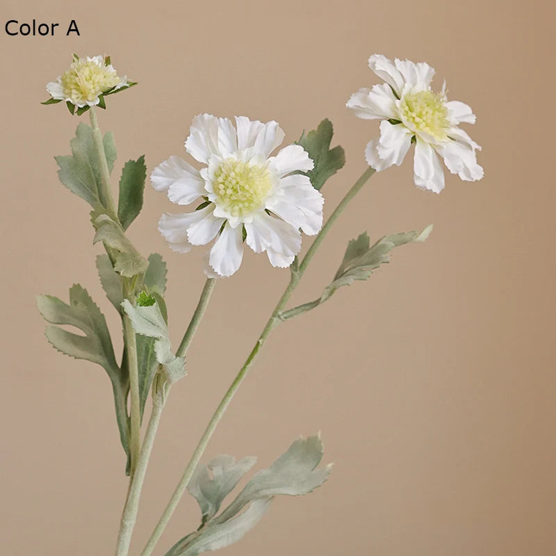 Artificial flocked chrysanthemum silk floral decoration - vue 8 sur 9