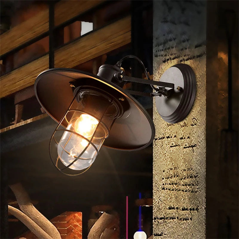 Retro wall light for hallway, staircase, bar, restaurant - vue 3 sur 6