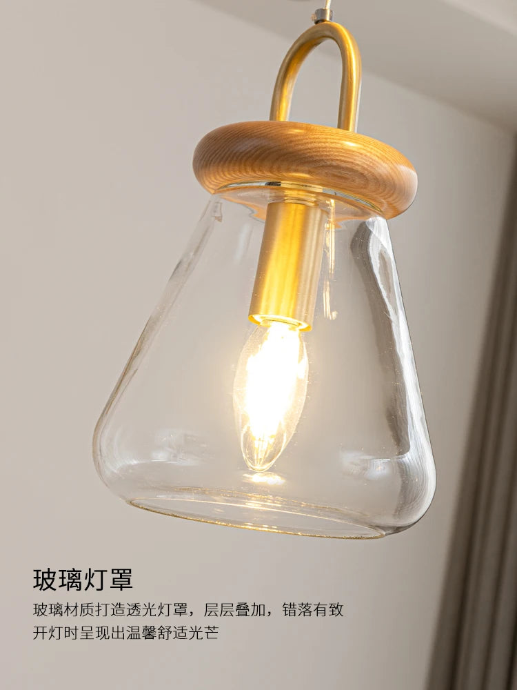 Clear glass art deco style pendant light for indoor lighting - vue 5 sur 11