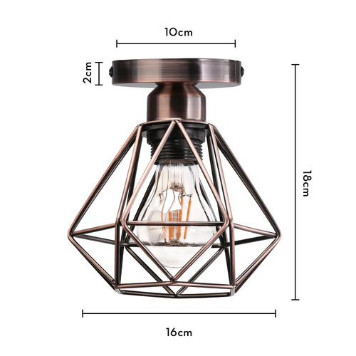 Rustic industrial vintage metal flush mount ceiling light for creative interiors - vue 13 sur 20