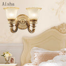 Luxury double head retro glass wall light