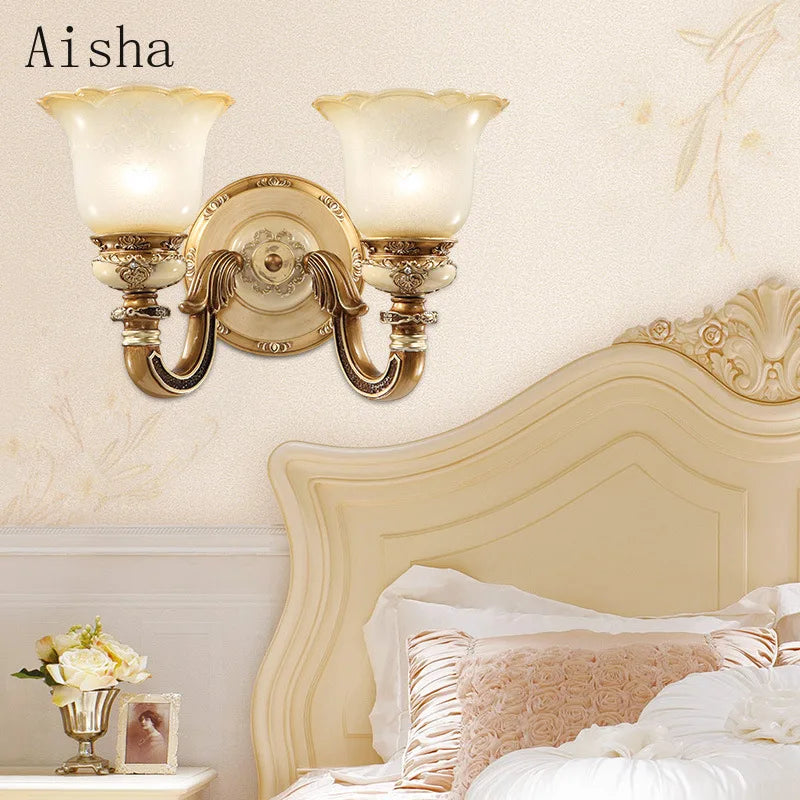 Luxury double head retro glass wall light - vue 8 sur 8