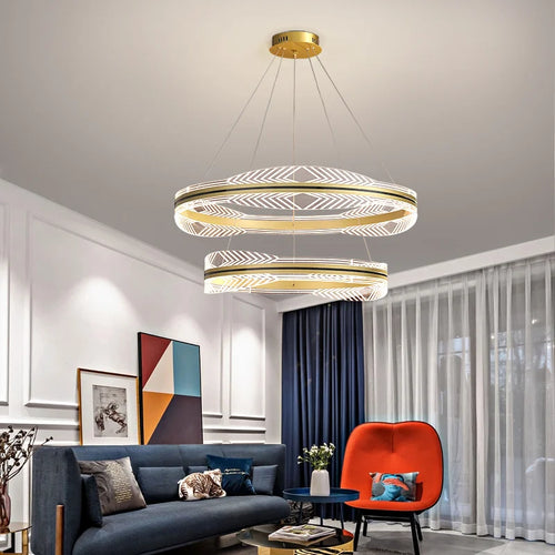 Modern gold nordic design hanging chandelier indoor lighting - vue 4 sur 12