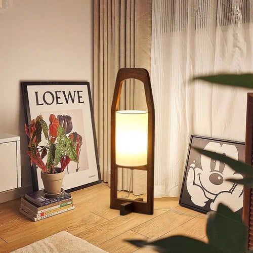 lampadaire japonais rétro en bois massif design créatif et simple - vue 4 sur 6