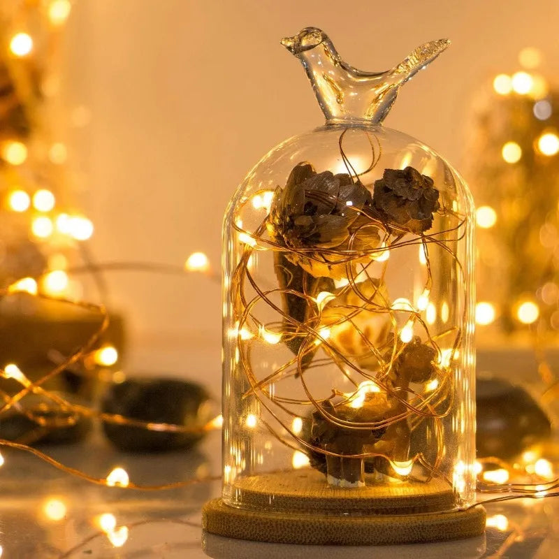 Led fairy lights with copper wire for festive and cosy decoration - vue 4 sur 14