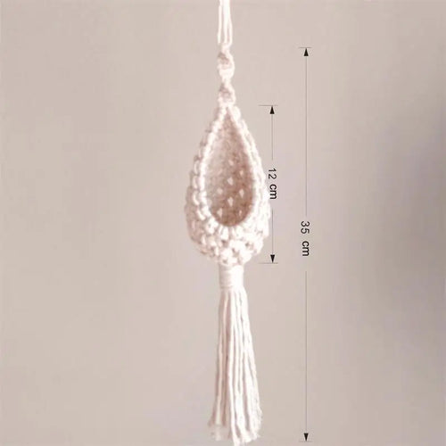 macrame wall hanger for air plants bohemian style - vue 11 sur 10
