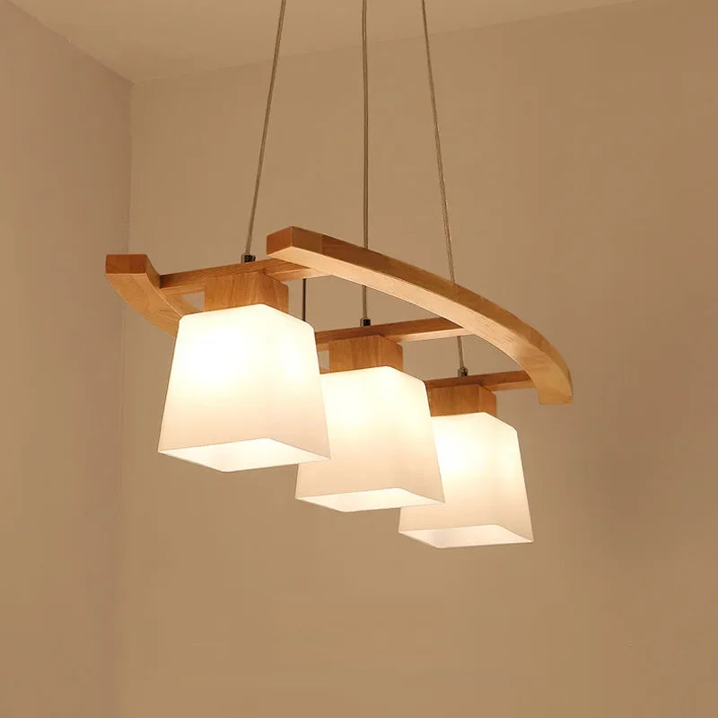 Modern wooden pendant light in nordic japanese style for contemporary spaces