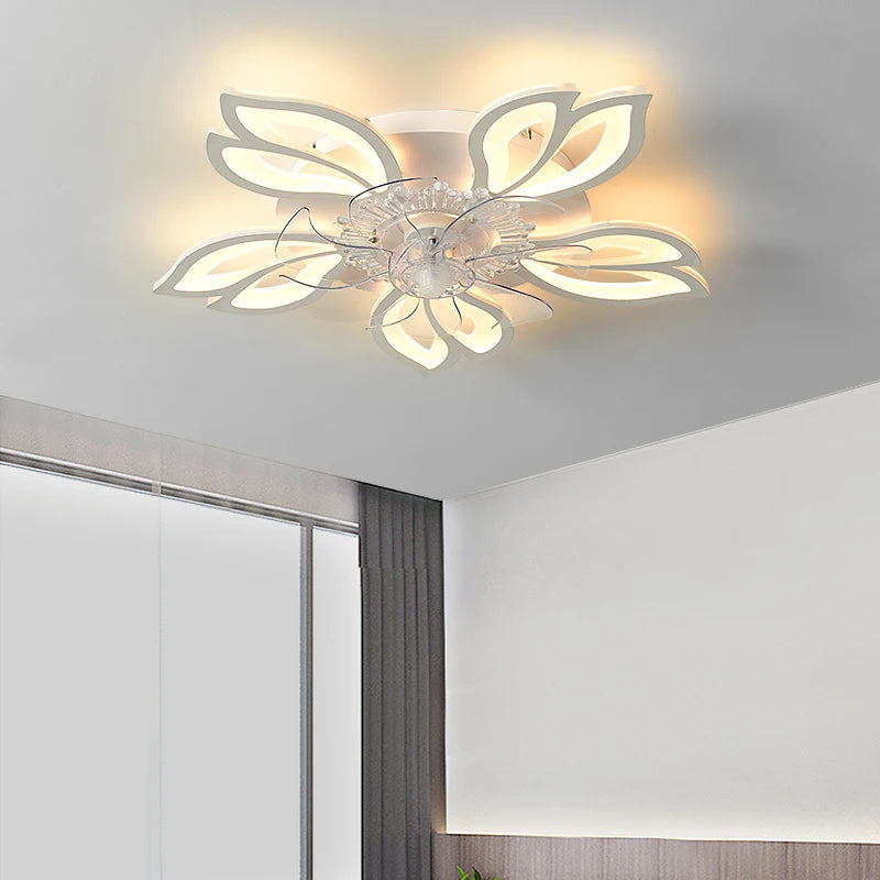 Busmos Fan LED Pendant Lamp Modern LED Pendant Lamp For Living Room, Bedroom, Studio Fan LED Pendant Lamp Dimmable White