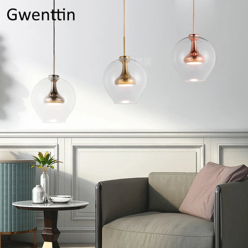 Modern glass pendant for elegant interior decor - vue 4 sur 9