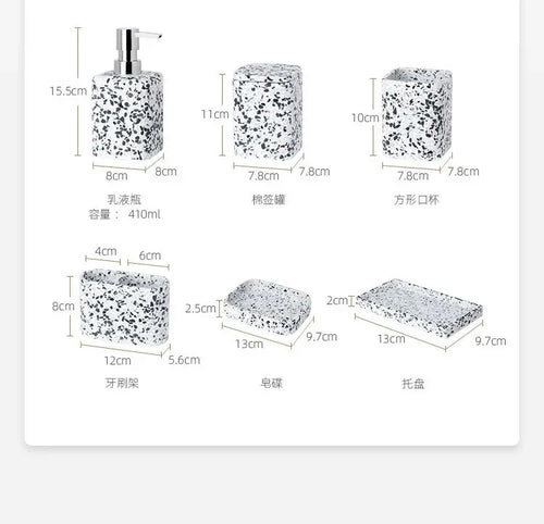 natural stone soap dispenser for decorative bathroom - vue 10 sur 14