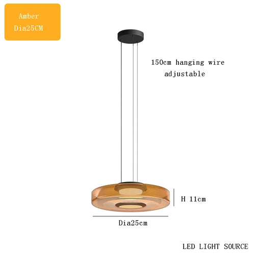 Levels series glass pendant light for modern decor - vue 24 sur 24