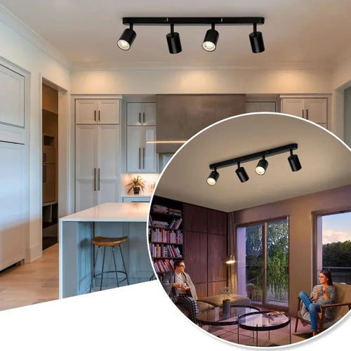 Adjustable LED pendant ceiling light with track lighting - vue 2 sur 11