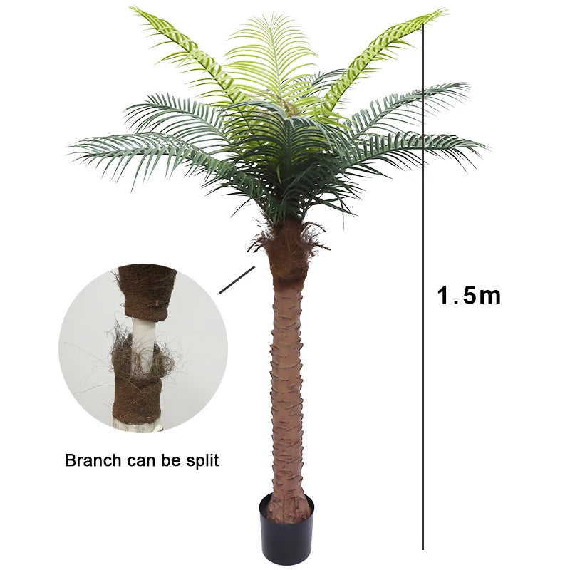 Artificial coconut tree large green plant for indoor decoration - vue 11 sur 15