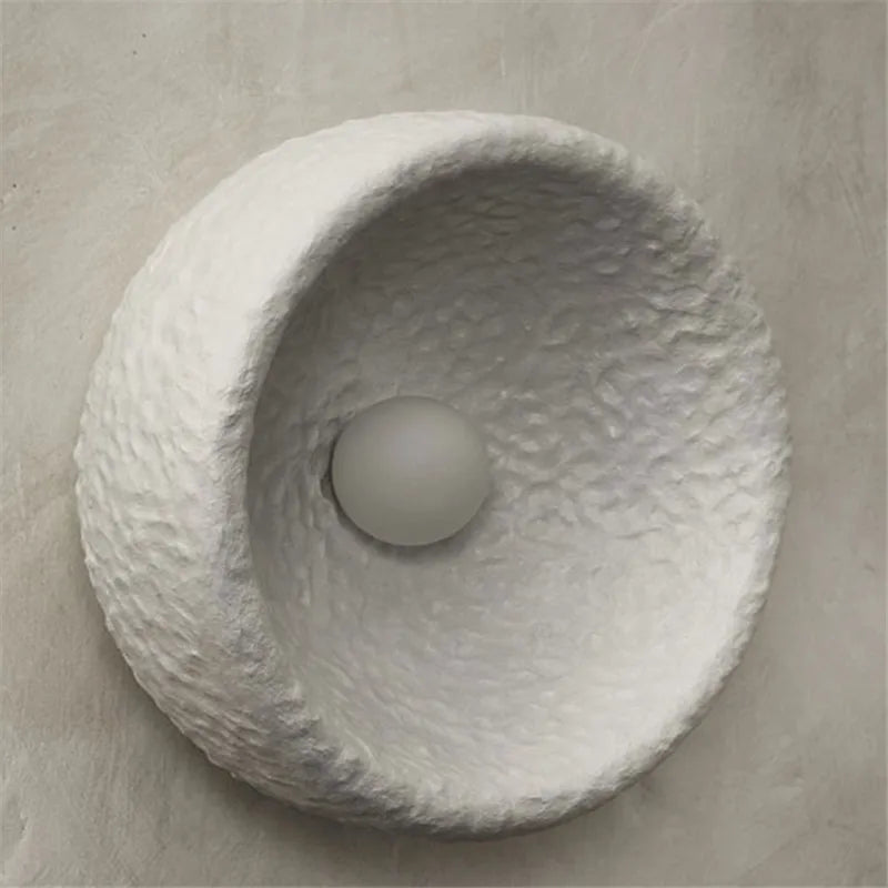 Japanese wabi sabi stone wall light for indoor decor - vue 6 sur 7