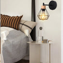 Wood and wrought iron lampshade