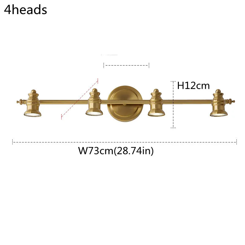 American Bronze Mirror Front Light , Bathroom Wall Lamps Mirror Light ,Powder Room Mirror Wall Lights Lighting LED Makeup Mirror - vue 12 sur 23