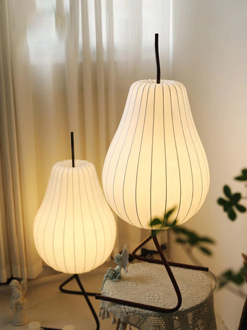 Wabi sabi Japanese style silk floor lamp interior decor - vue 2 sur 8