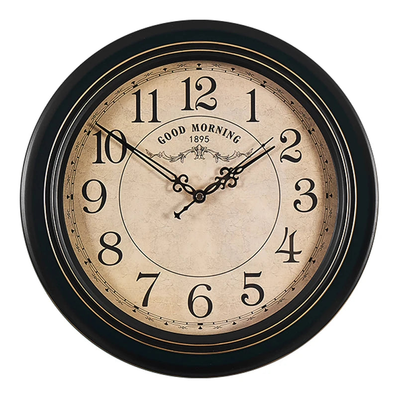 silent vintage wall clock classic metal design - vue 12 sur 26