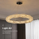 Modern dimmable crystal and steel pendant with remote control