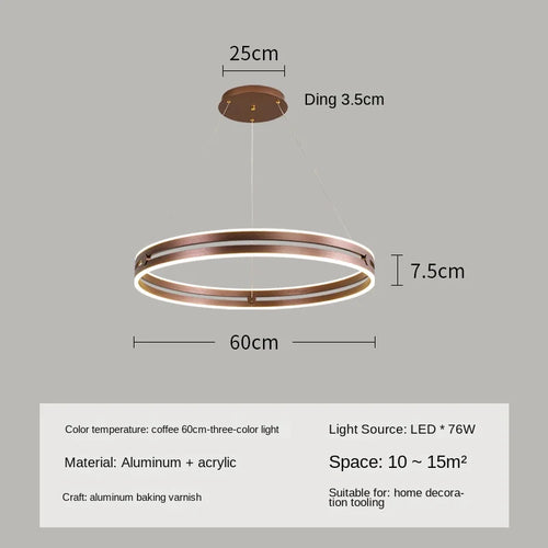 Modern circular chandelier for creative and elegant interior decor - vue 10 sur 15