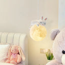 Modern children's bedroom minimalist little bear LED pendant light